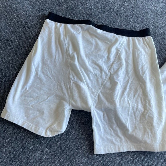 Jockey Mens White Boxer Briefs XL Cotton Blend Black Waistband 2 Pack - Picture 9 of 10